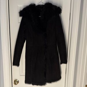 UGG Black Teddy Jacket with Fur Trim